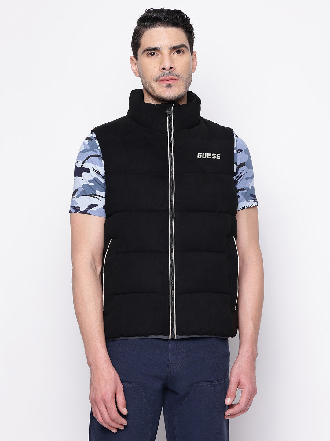 Guess Moka Padded Black Solid Men Jacket