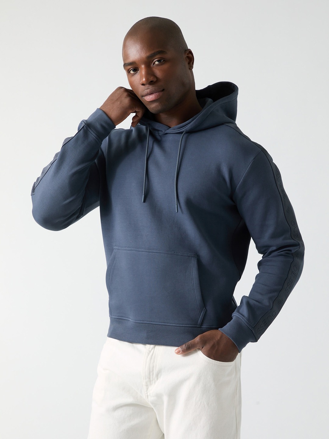 GUESS Men Charcoal Blue Sweatshirt