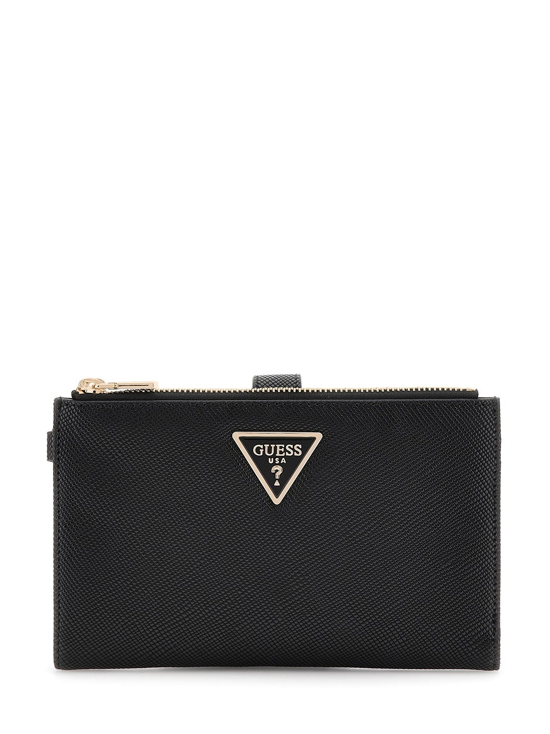 Women's Black Solid Pu Laurel Zip-Around Wallet