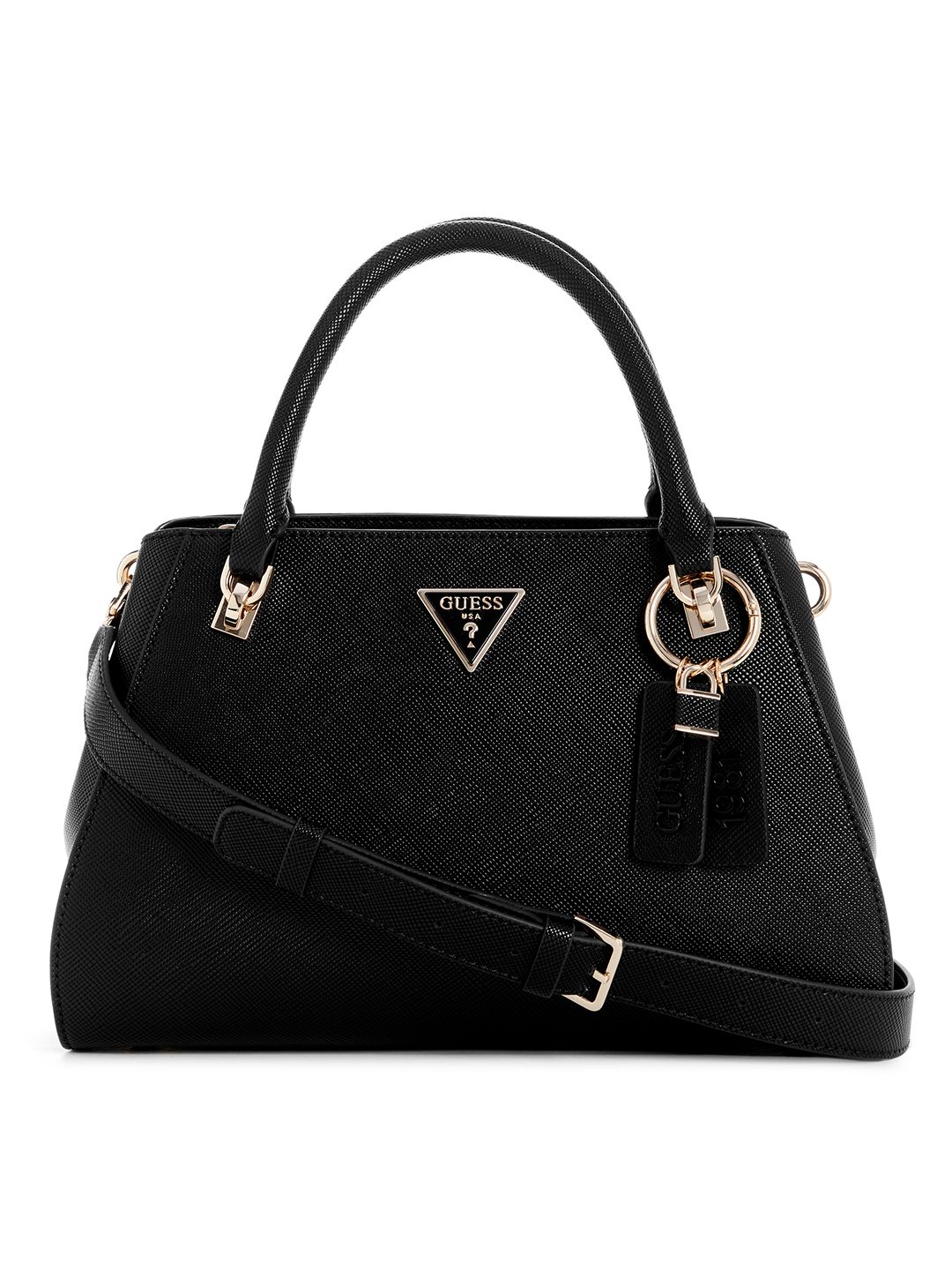 Black Solid Noelle Luxury Satchel Bag