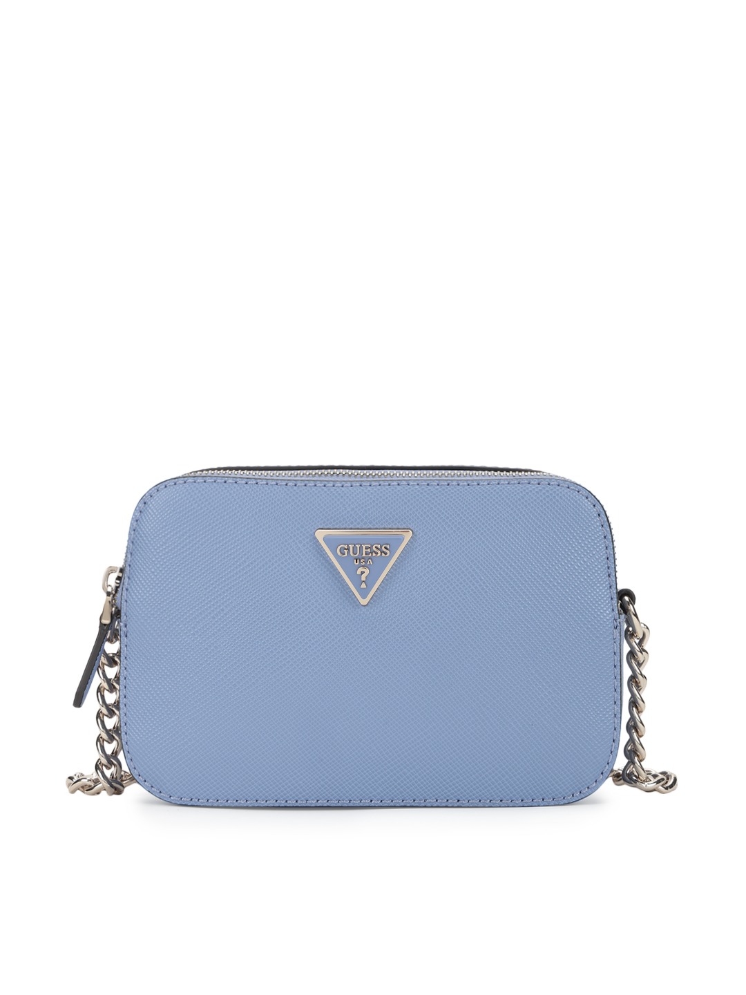 Guess Blue Solid Noelle Camera Crossbody Bag