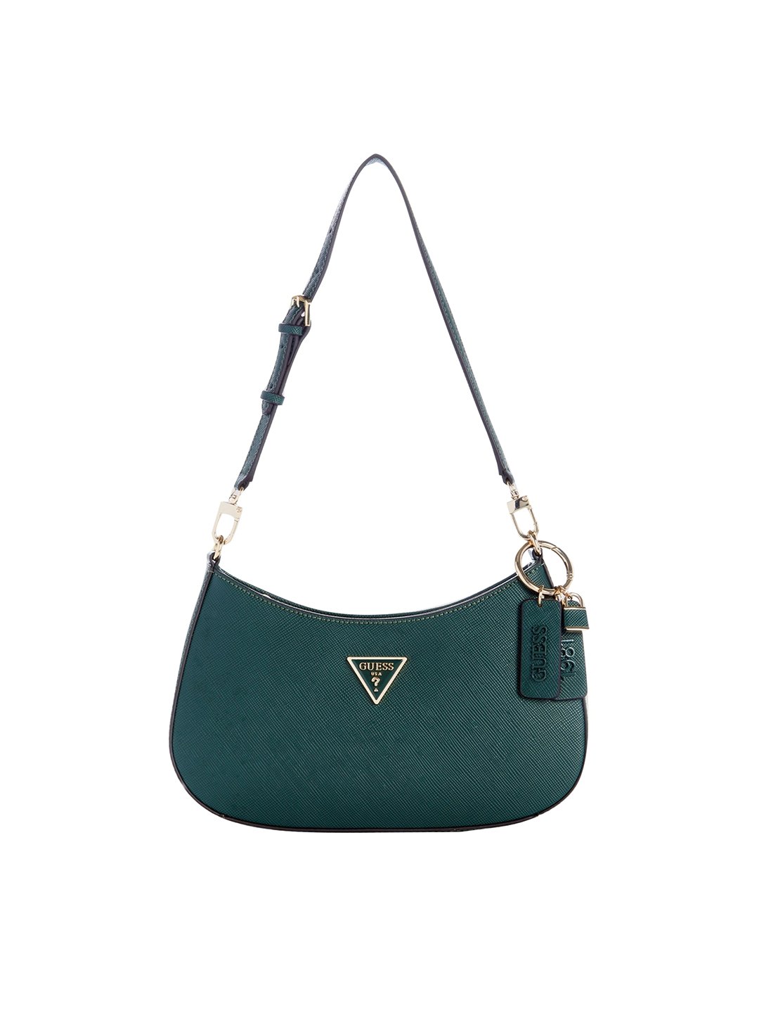 Guess Women Solid Forest Green Noelle Shoulder Bag