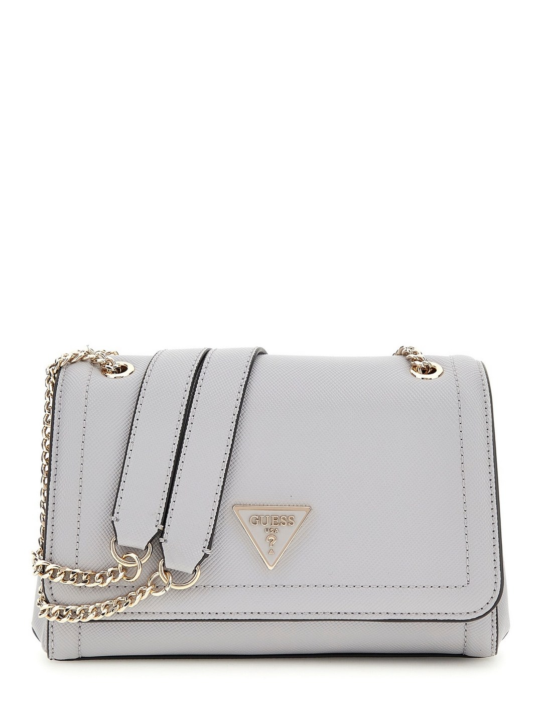 Lavender Grey Solid Polyurethane Noelle Convertible Crossbody Bag