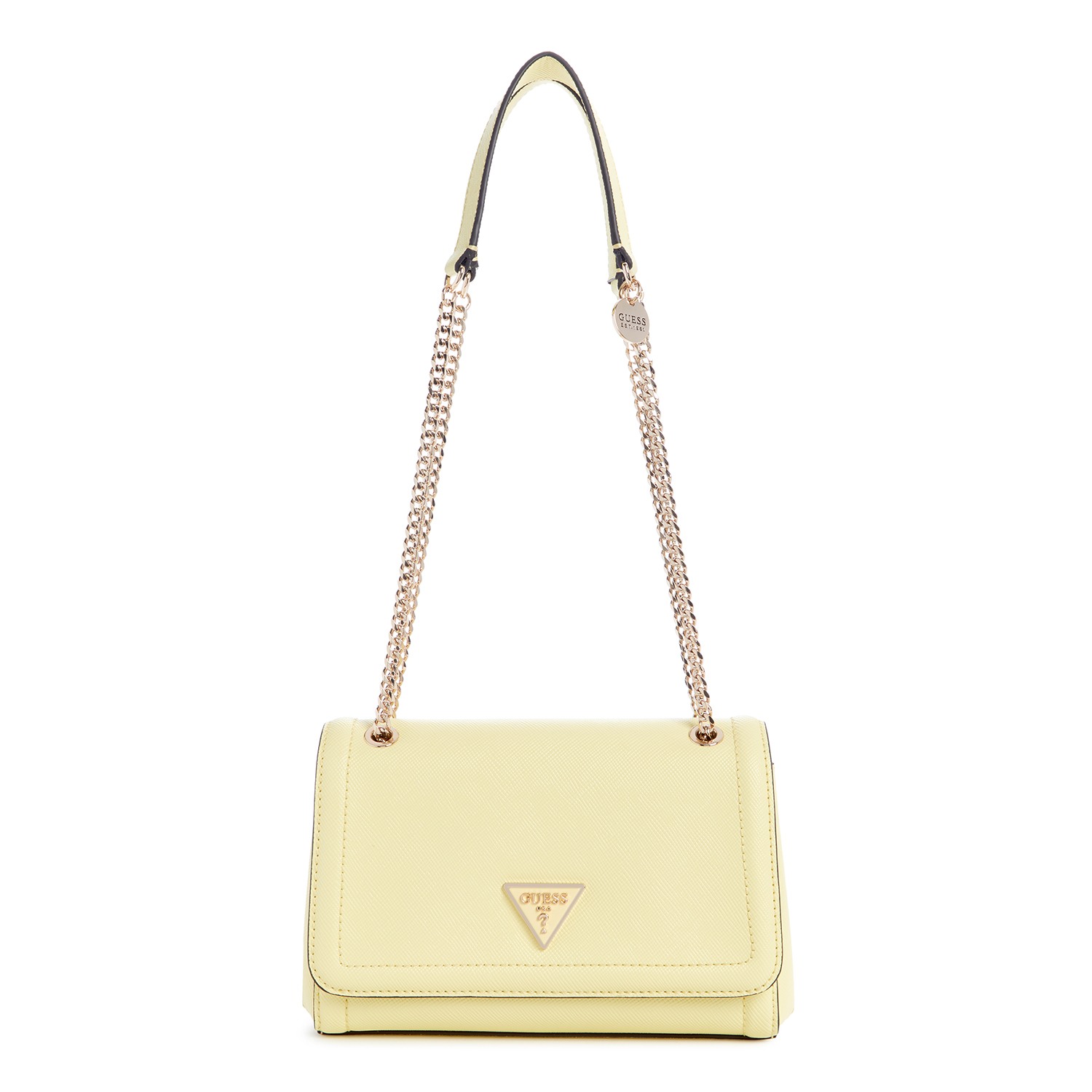 Guess Women's Solid Yellow Polyurethane Noelle Convertible Crossbody Bag