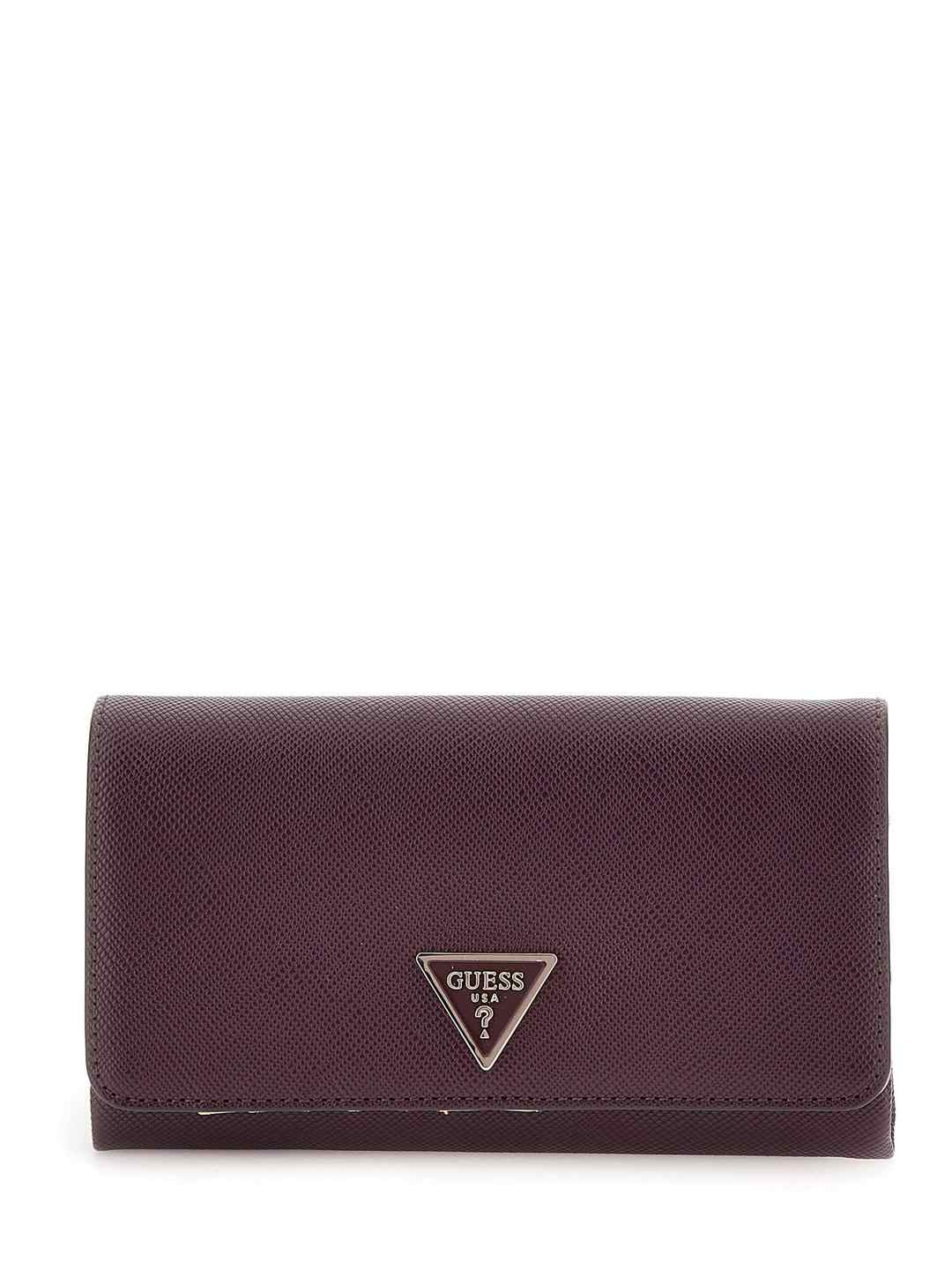 Aubergine Textured Noelle Crossbody Flap Organizer