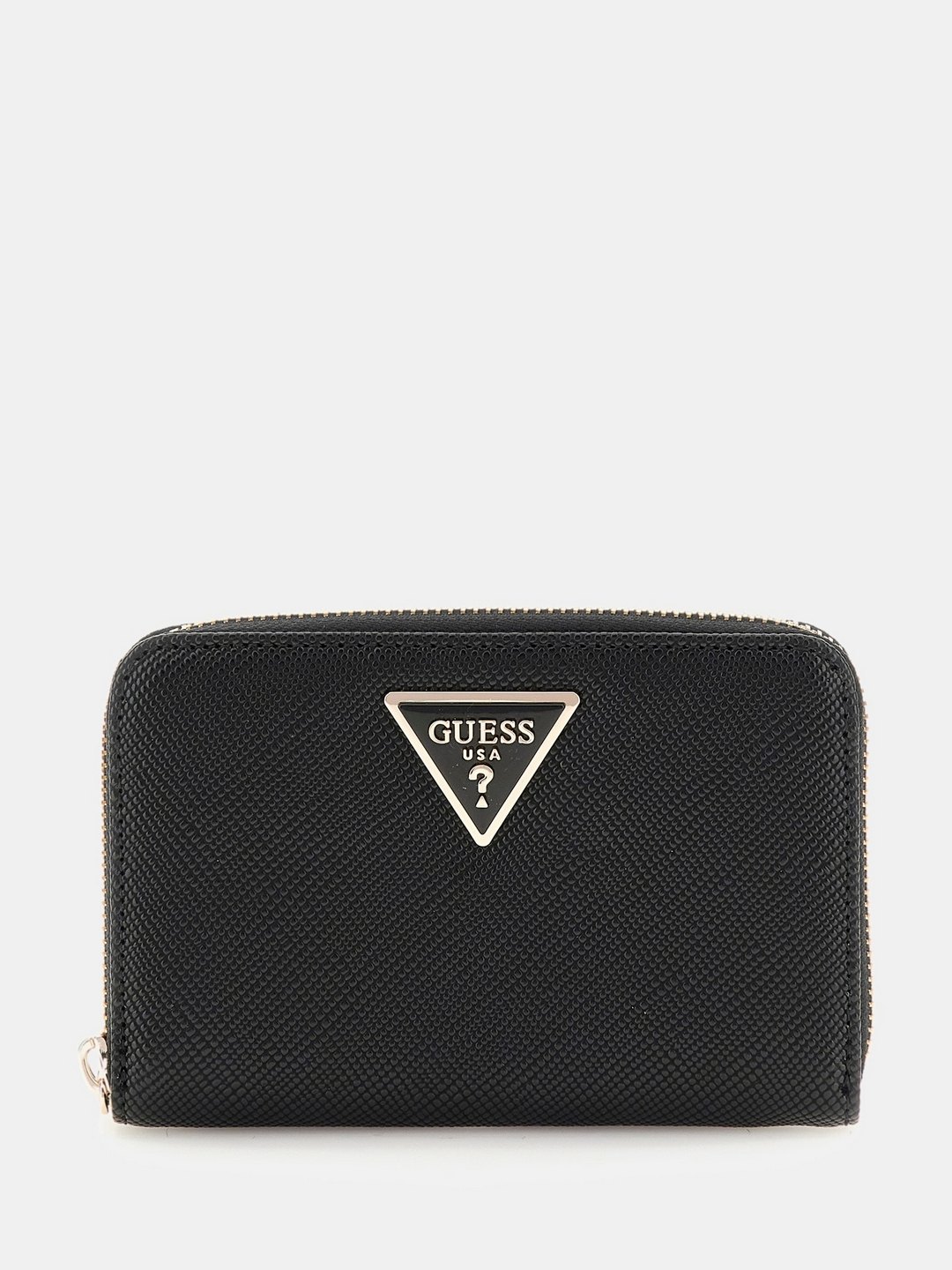 Guess Black Solid Laurel Medium Zip Around Wallet