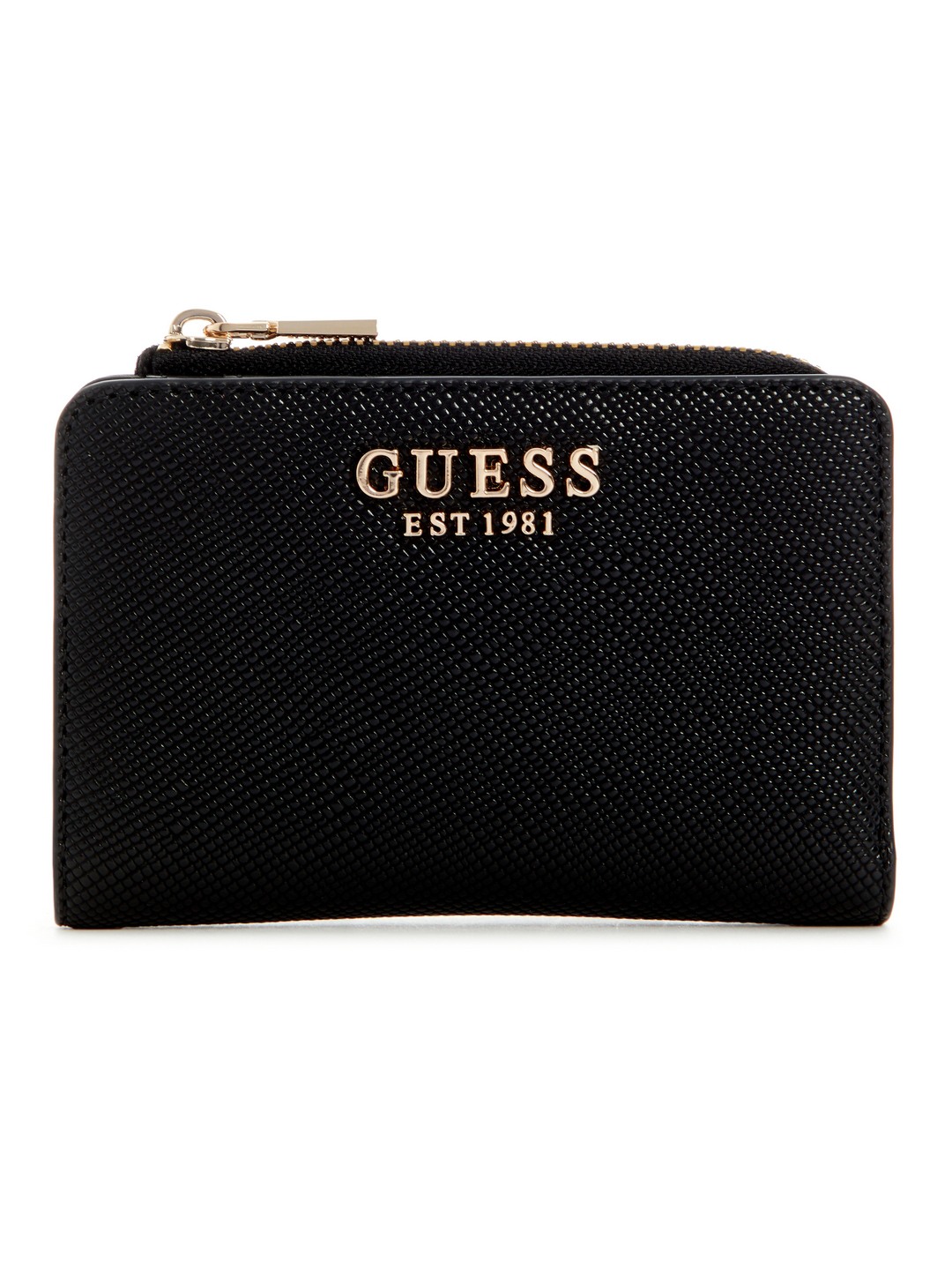 Black Textured Bolena Zip Around Card Case