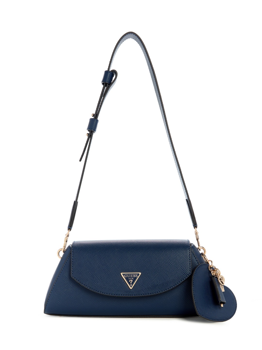 Midnight Textured Bolena Flap Shoulder Bag