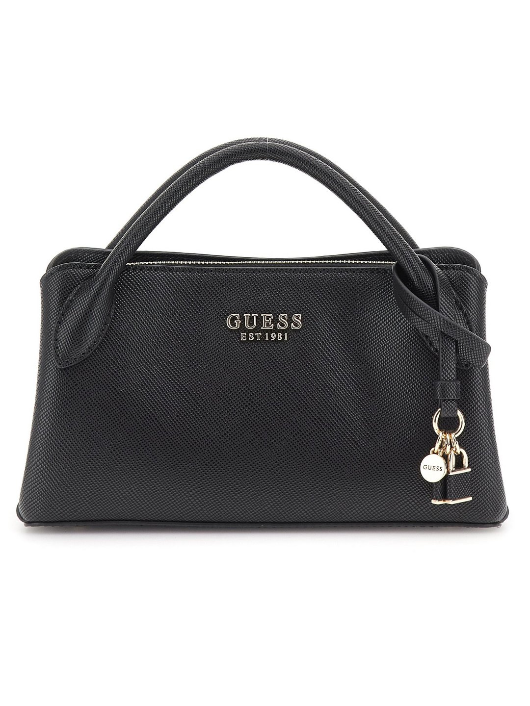 Black Textured Fedana Small Girlfriend Satchel Bag