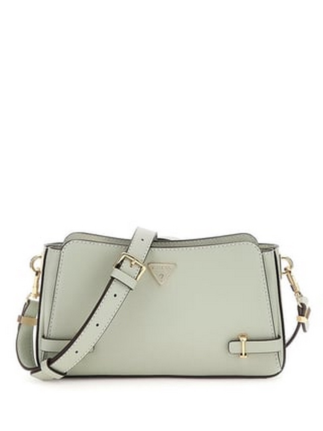 Guess Women Green Textured Adjustable Detachable Strap Crossbody Bag