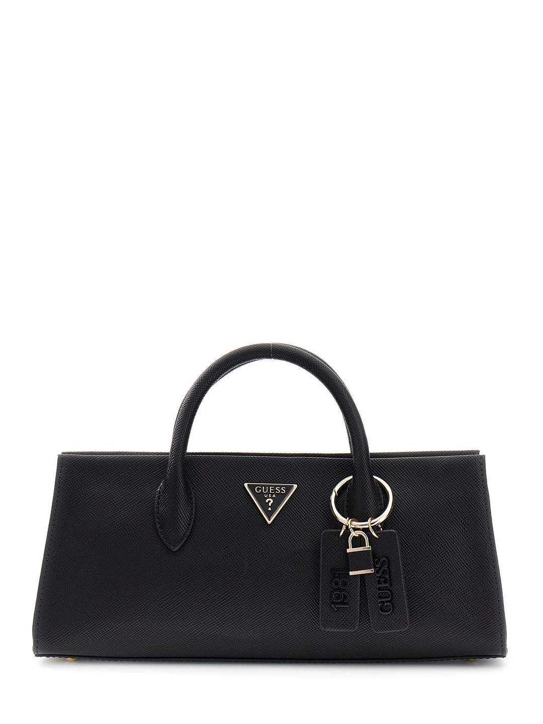 Guess Black Solid Noelle Girlfriend Satchel Bag