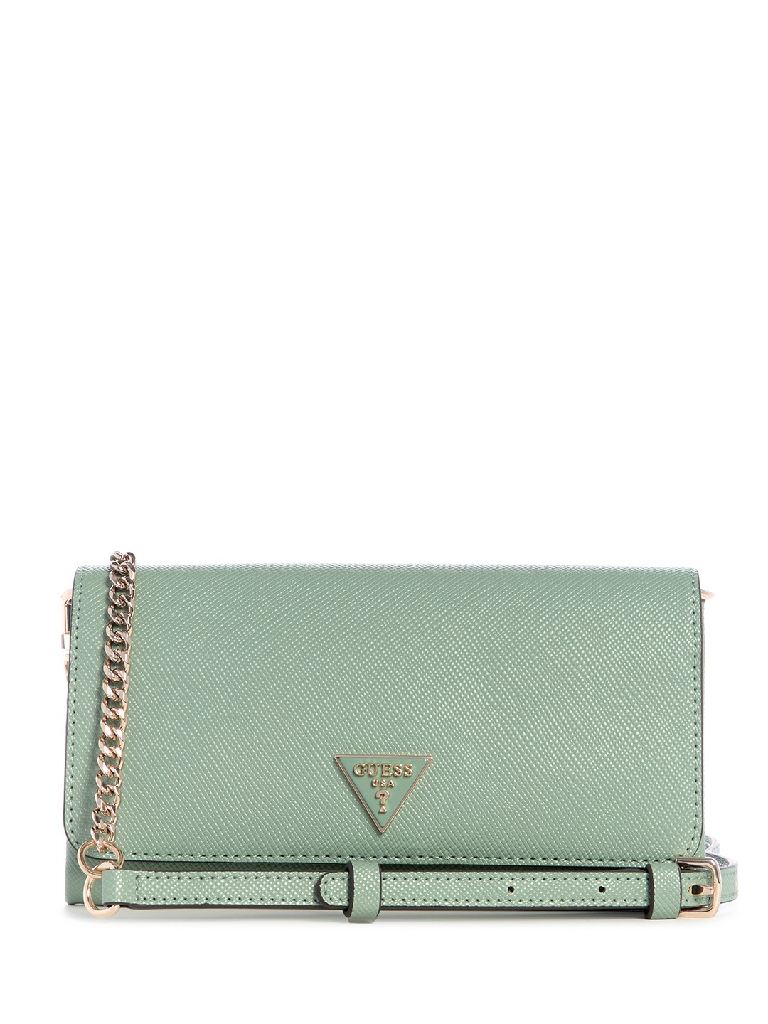 Light Sage Solid Magnetic Snap Noelle Flap Organizer Mini Crossbody Bag