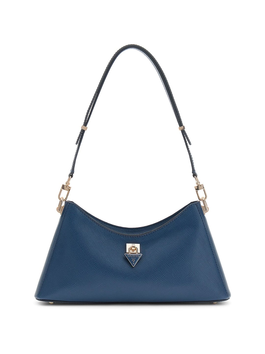 Women's Navy Solid Pu Patsie Shoulder Bag