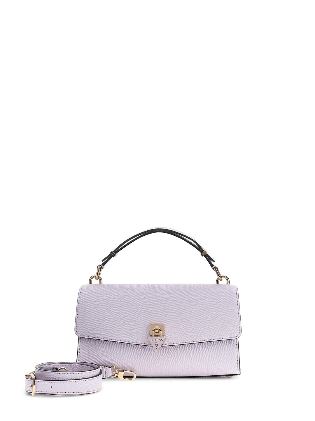 Women's Lilac Solid Pu Patsie Top Handle Flap Satchel Bag