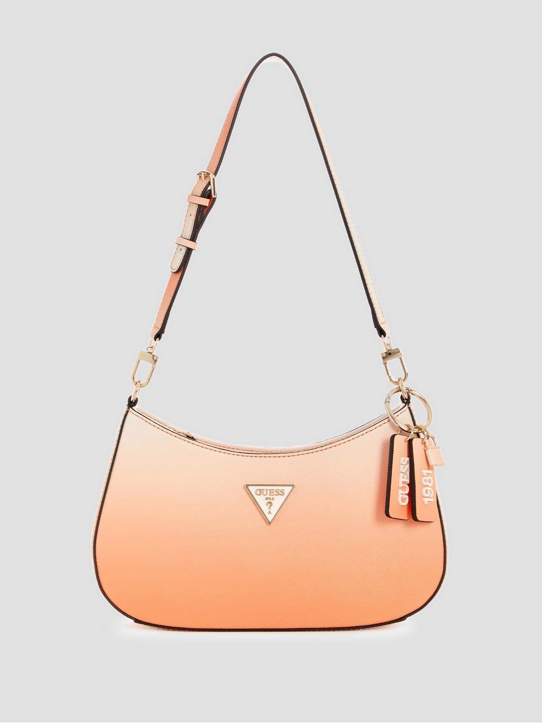 Guess Women Orange Textured Shoulder Bag