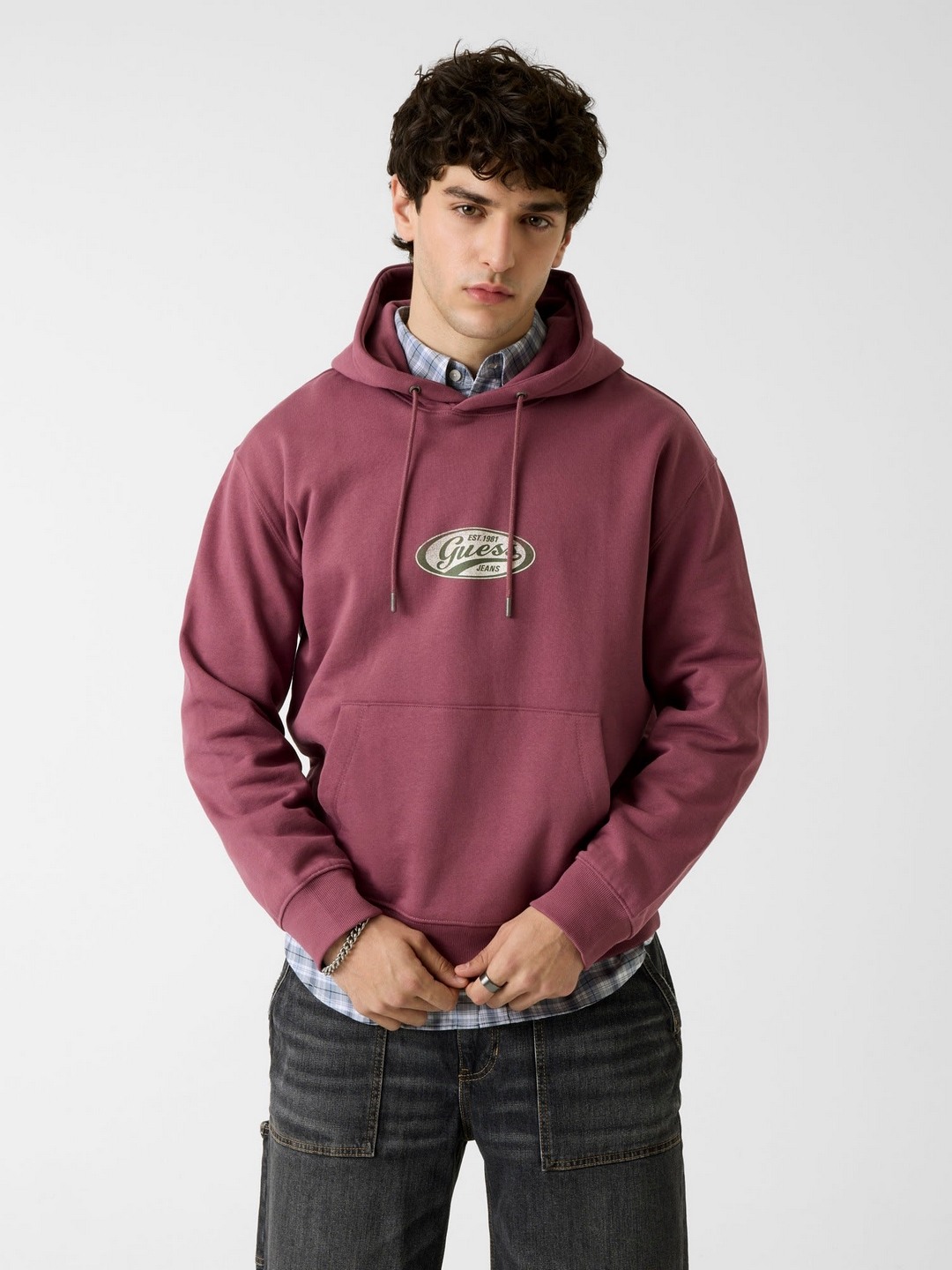 Regular Fit Hooded Neck Solid Pullover Sweatshirt