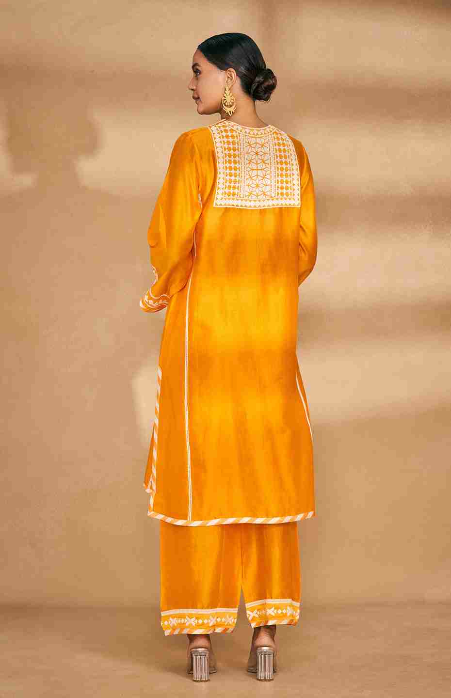 Orange A Line Kurta