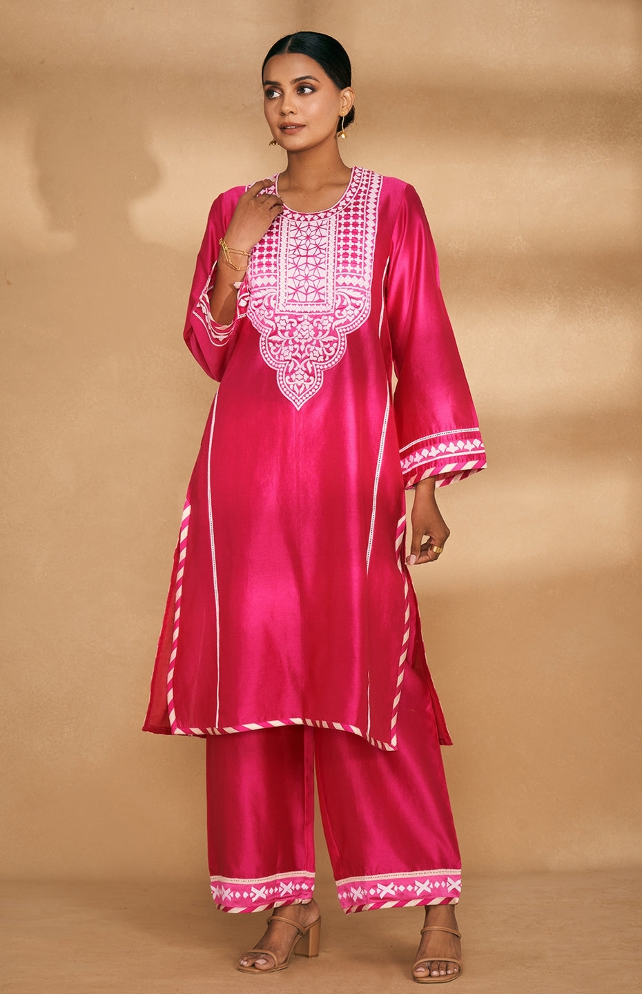 Pink A Line Kurta