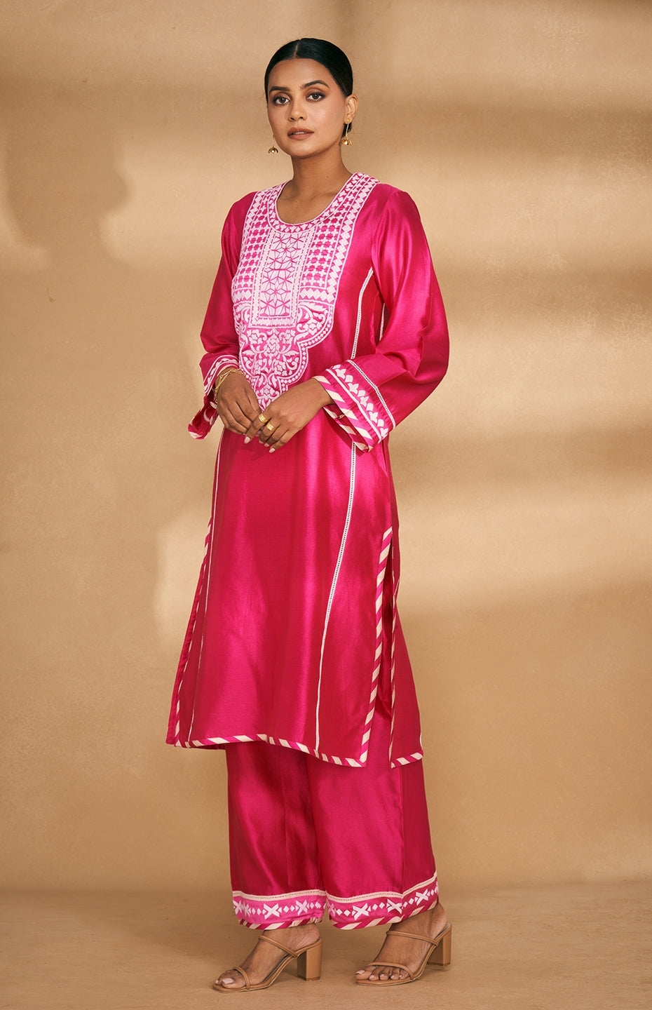 Pink A Line Kurta