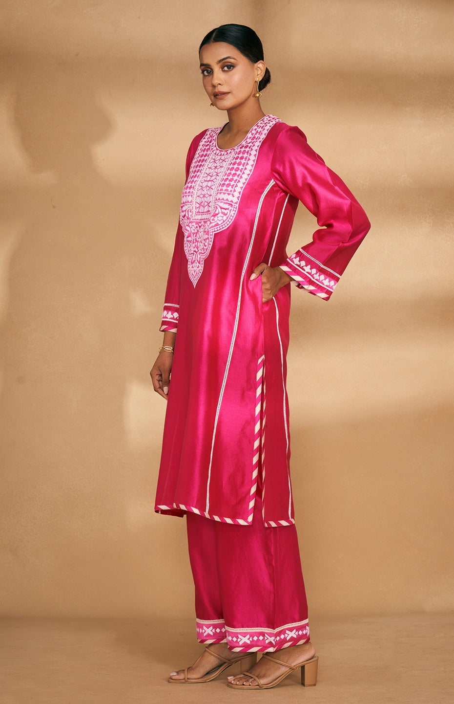 Pink A Line Kurta