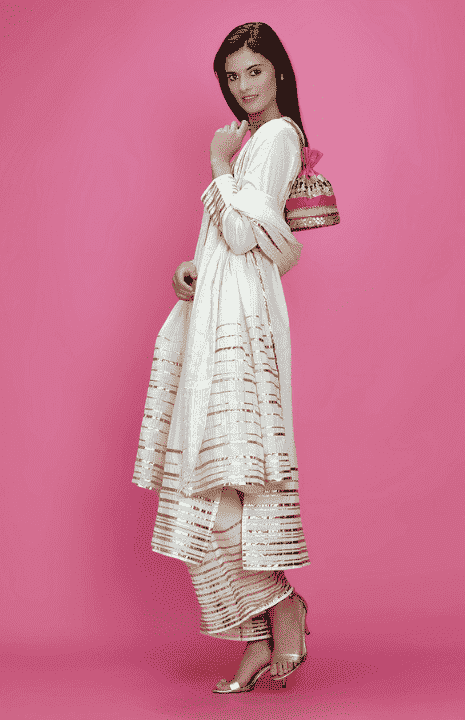 Offwhite Barcode Aline Kurta