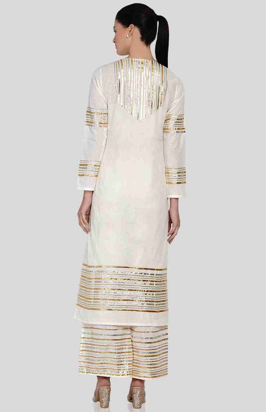 Offwhite Barcode Aline Kurta