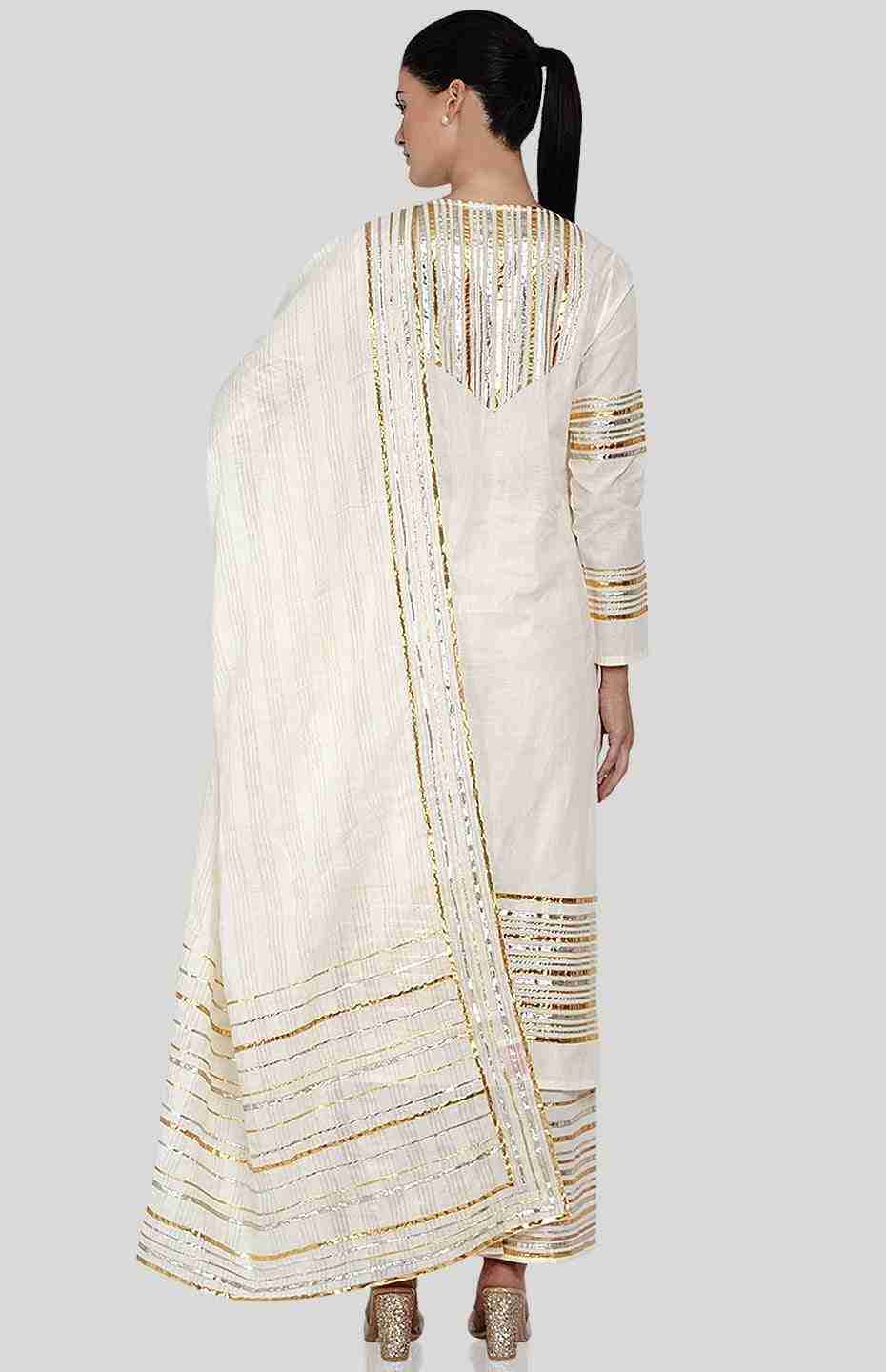 Offwhite Barcode Aline Kurta