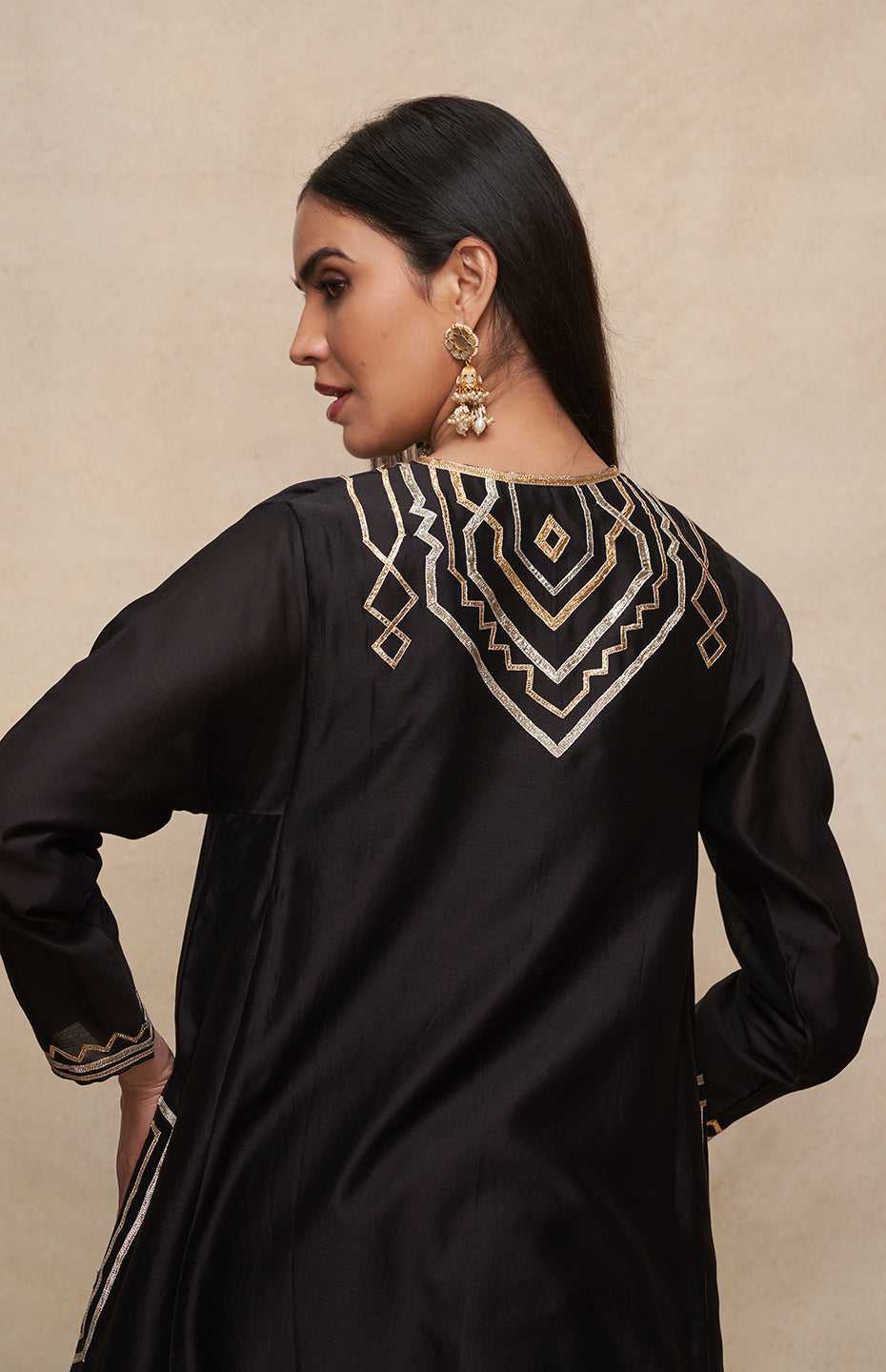 Black A Line Kurta
