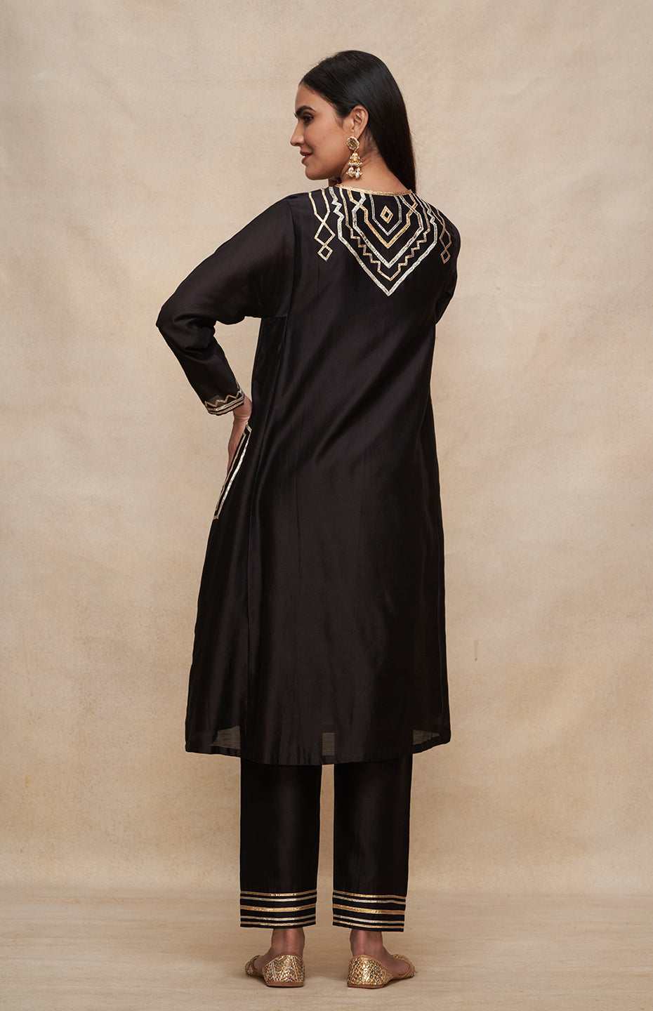 Black A Line Kurta