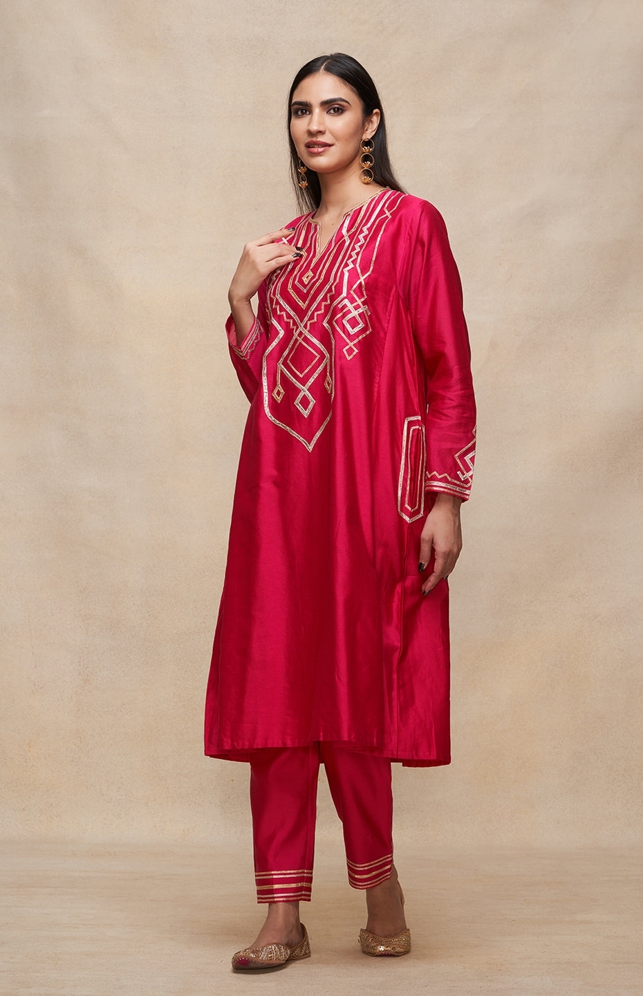 Rani Pink A Line Kurta