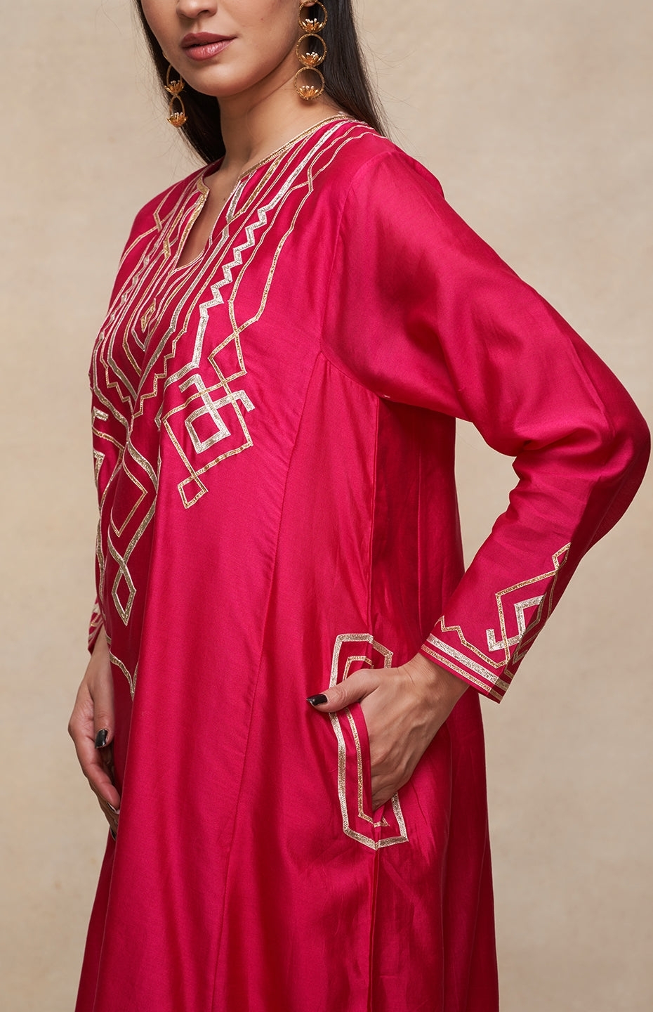 Rani Pink A Line Kurta