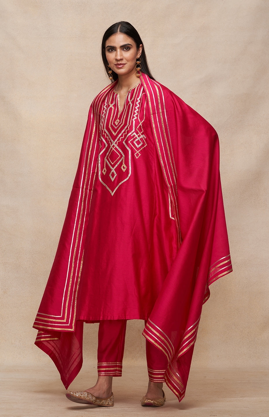 Rani Pink A Line Kurta