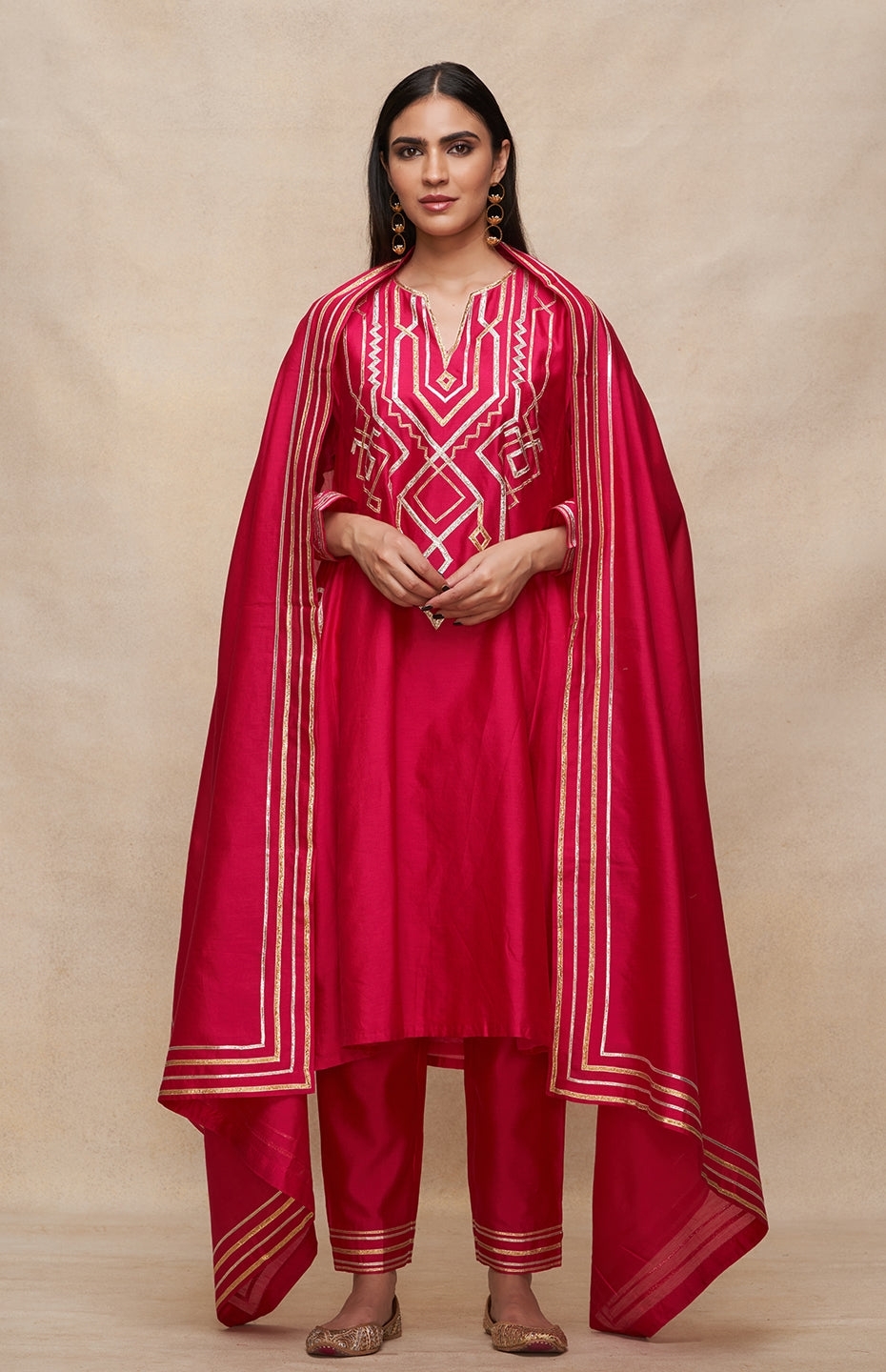 Rani Pink A Line Kurta