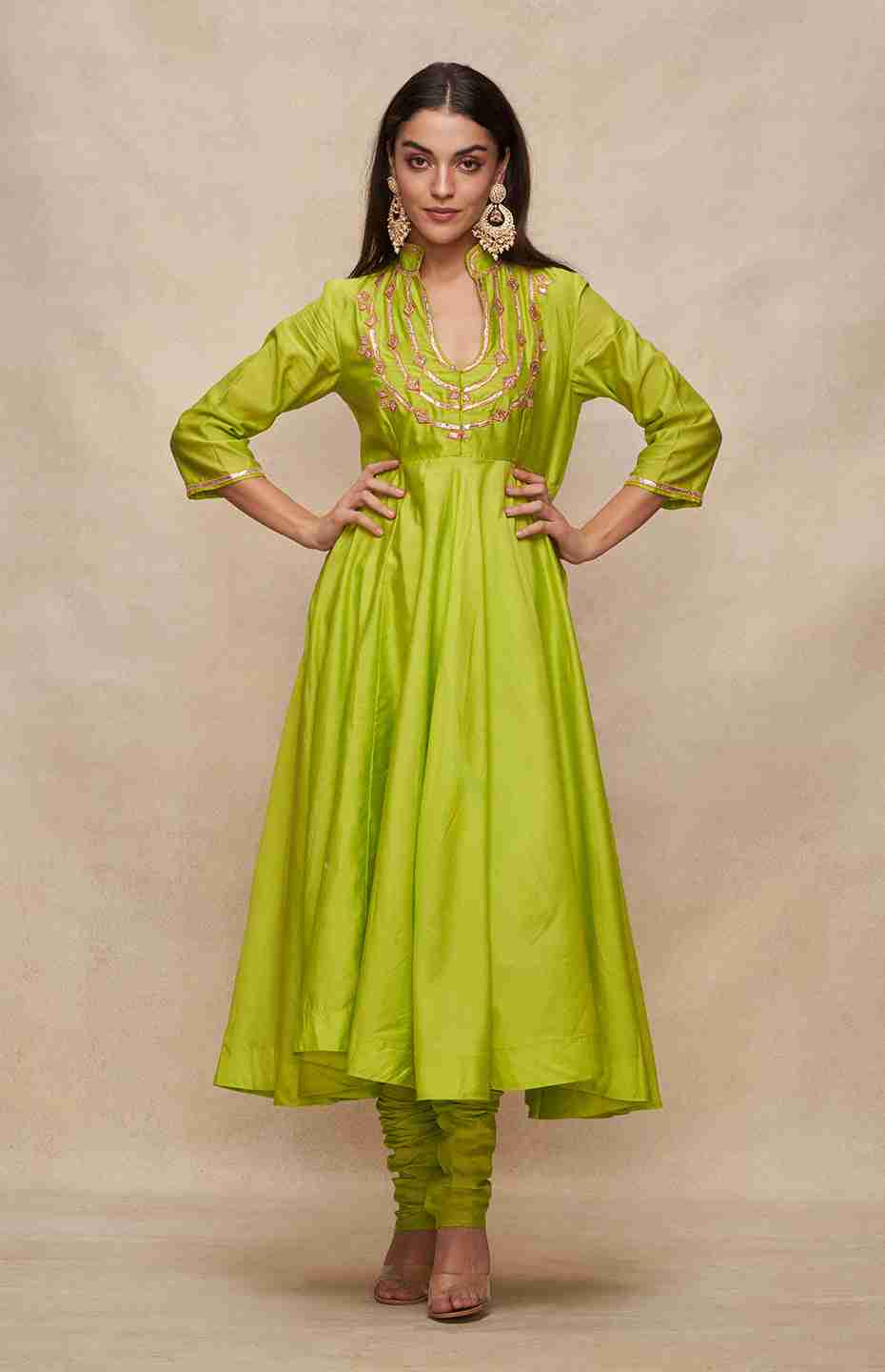 Lime Green Anarkali