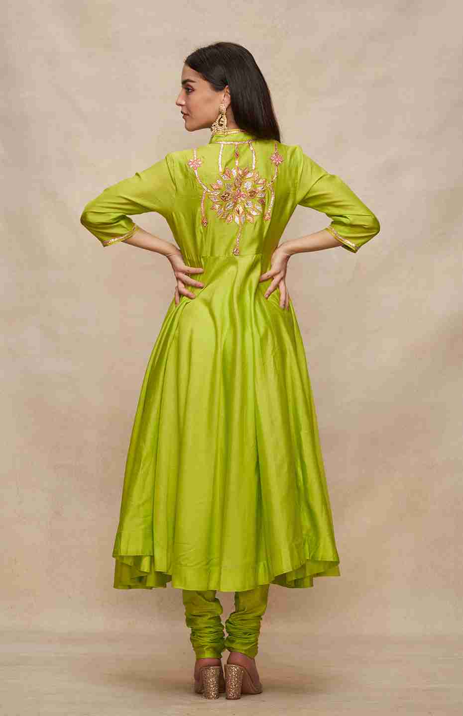 Lime Green Anarkali