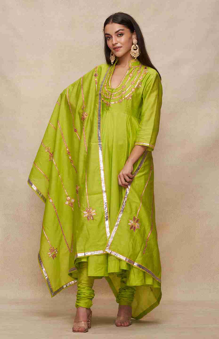 Lime Green Anarkali