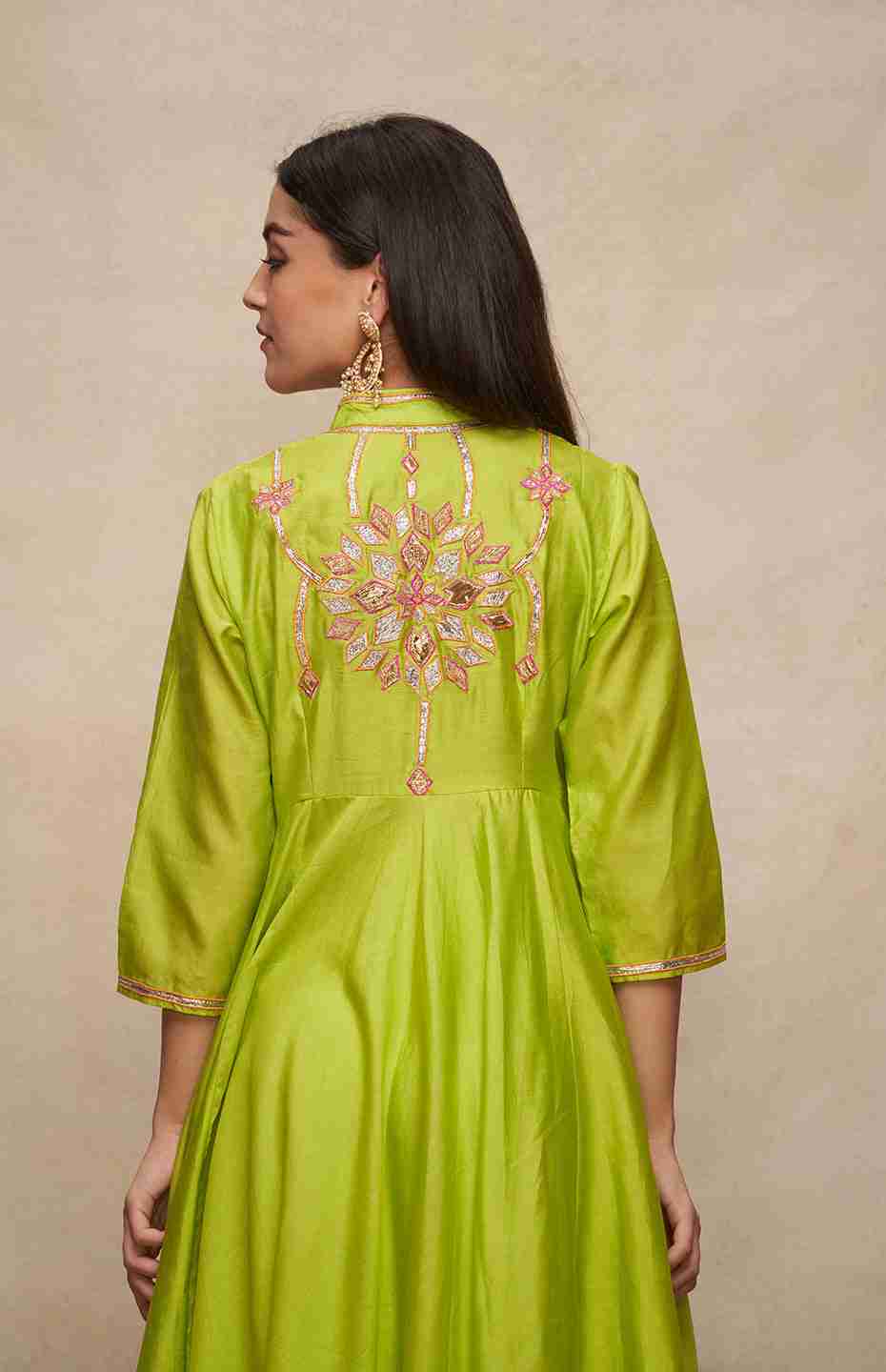 Lime Green Anarkali