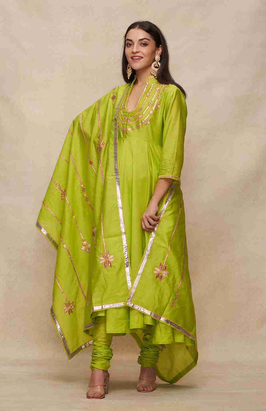 Lime Green Anarkali