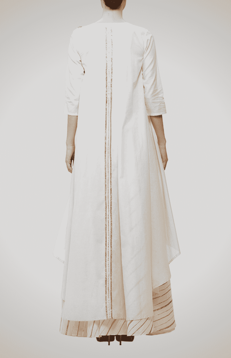 Off-White Gota Flower Asymmetrical Tunic
