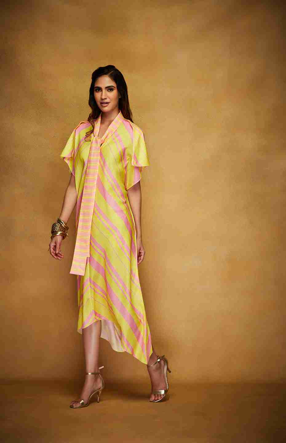 Pink & Yellow Collared Boxy Tunic