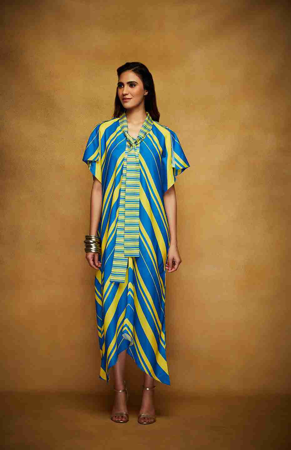 Yellow & Blue Collared Boxy Tunic