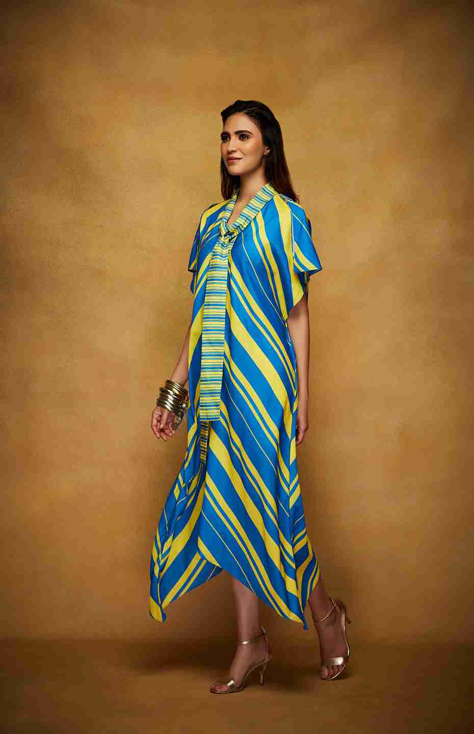 Yellow & Blue Collared Boxy Tunic