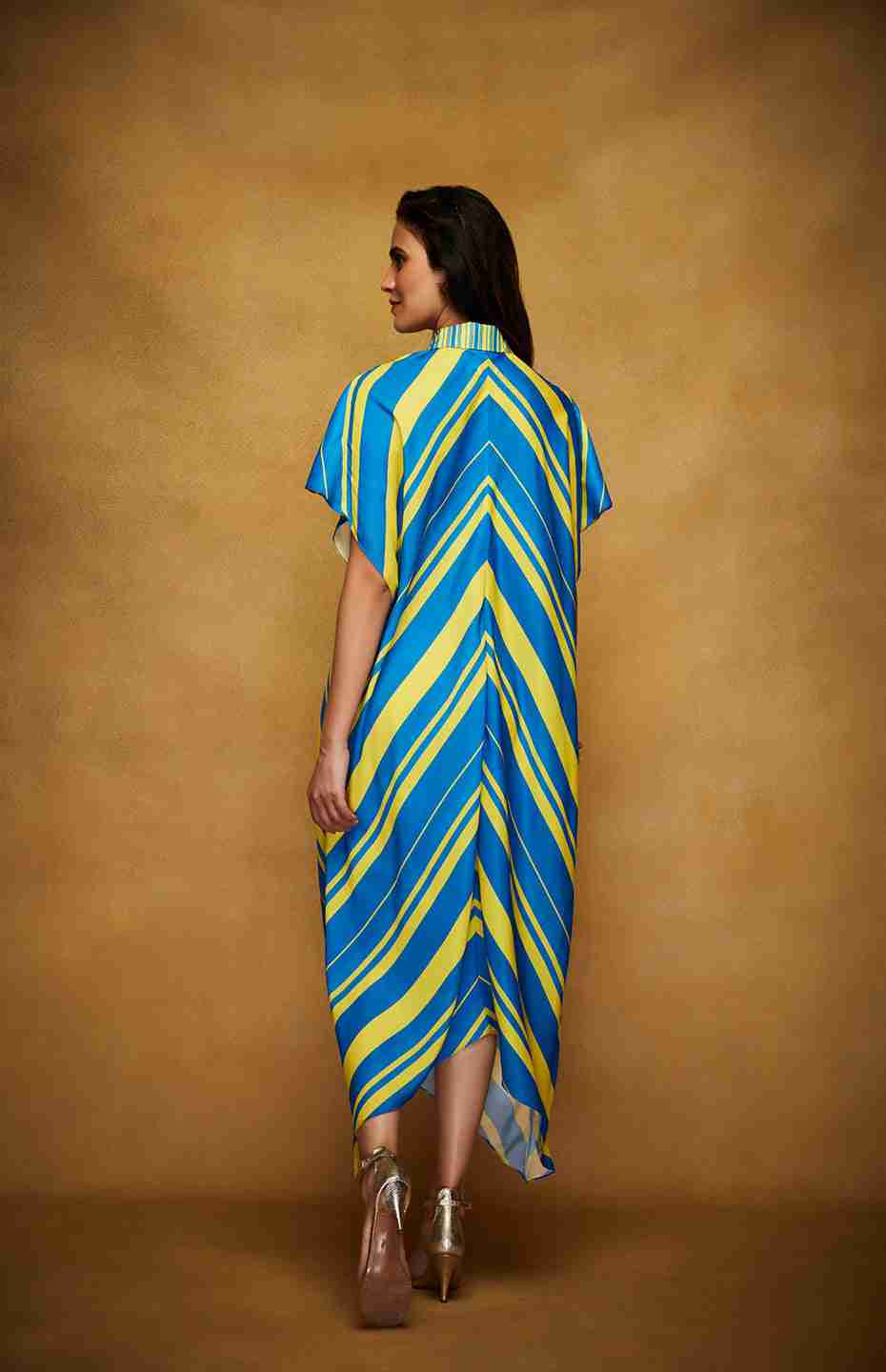 Yellow & Blue Collared Boxy Tunic