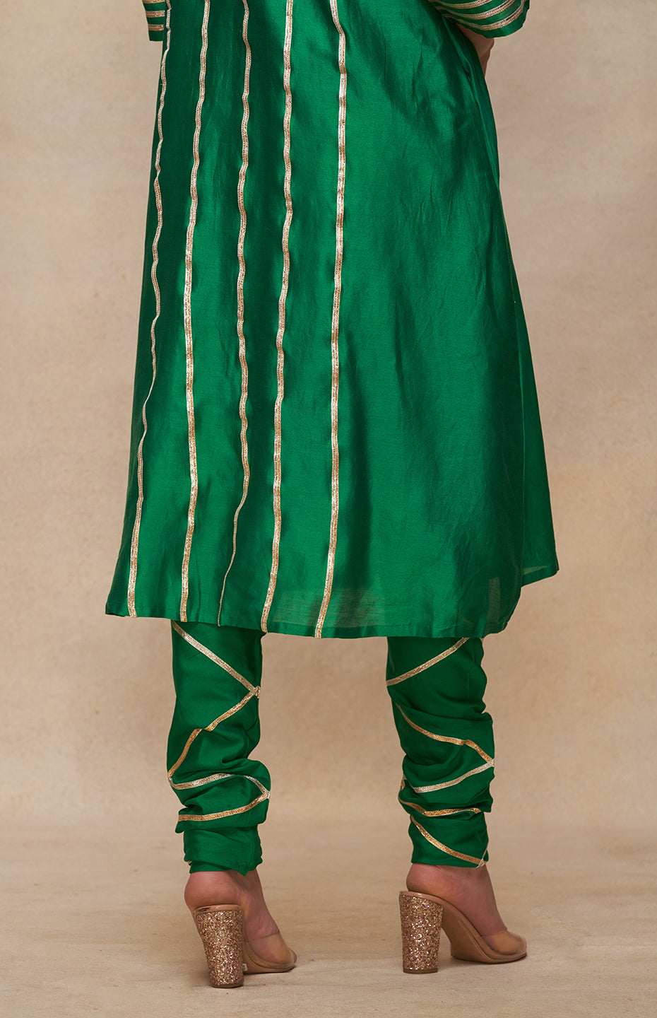 Green Gota Churidar