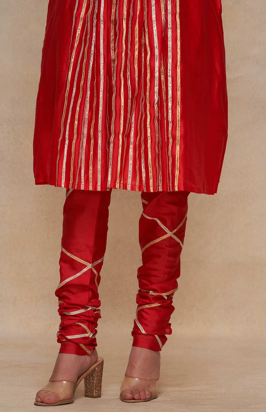 Red Gota Churidar