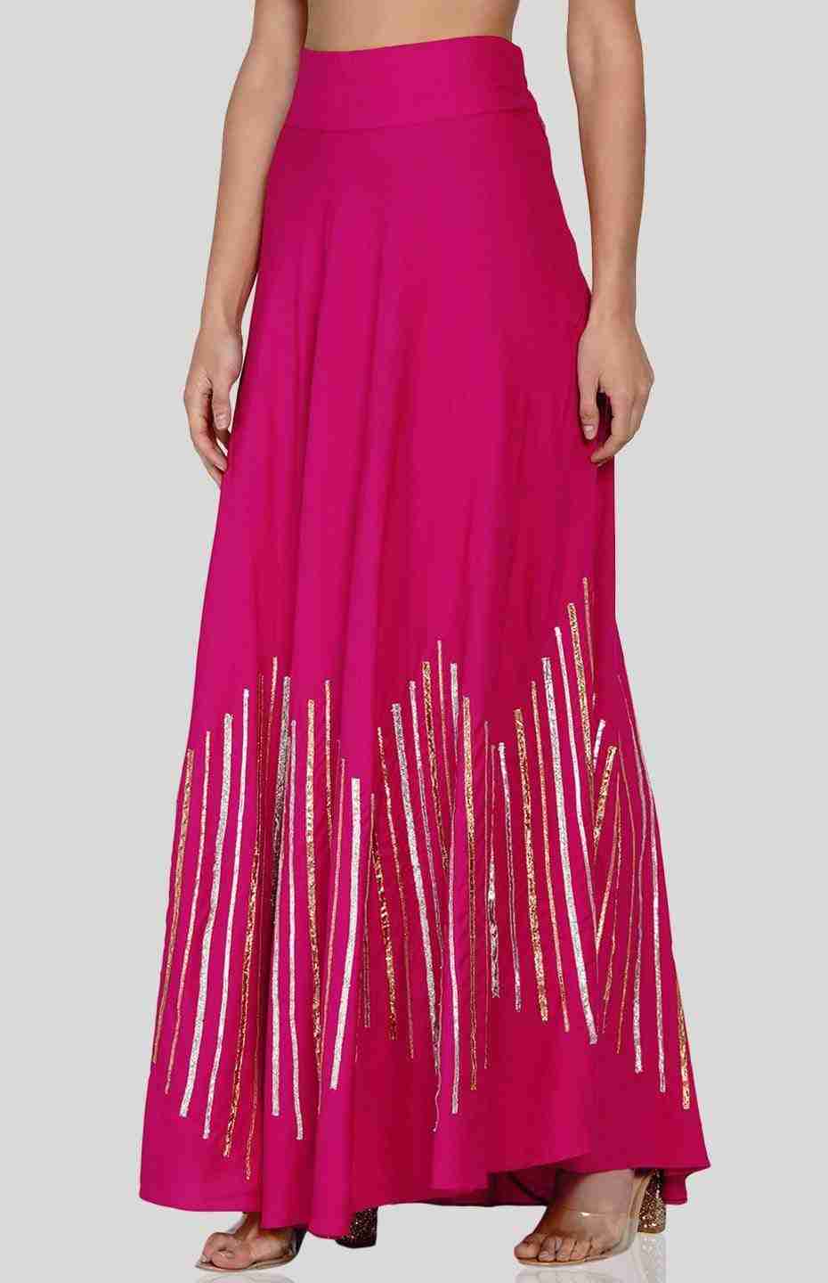 Pink Barcode Circular Skirt