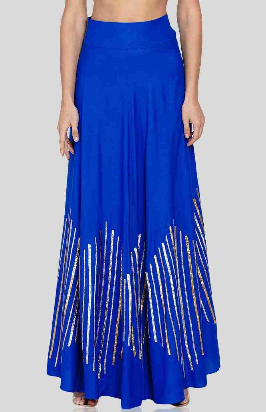 Royal Blue Barcode Circular Skirt