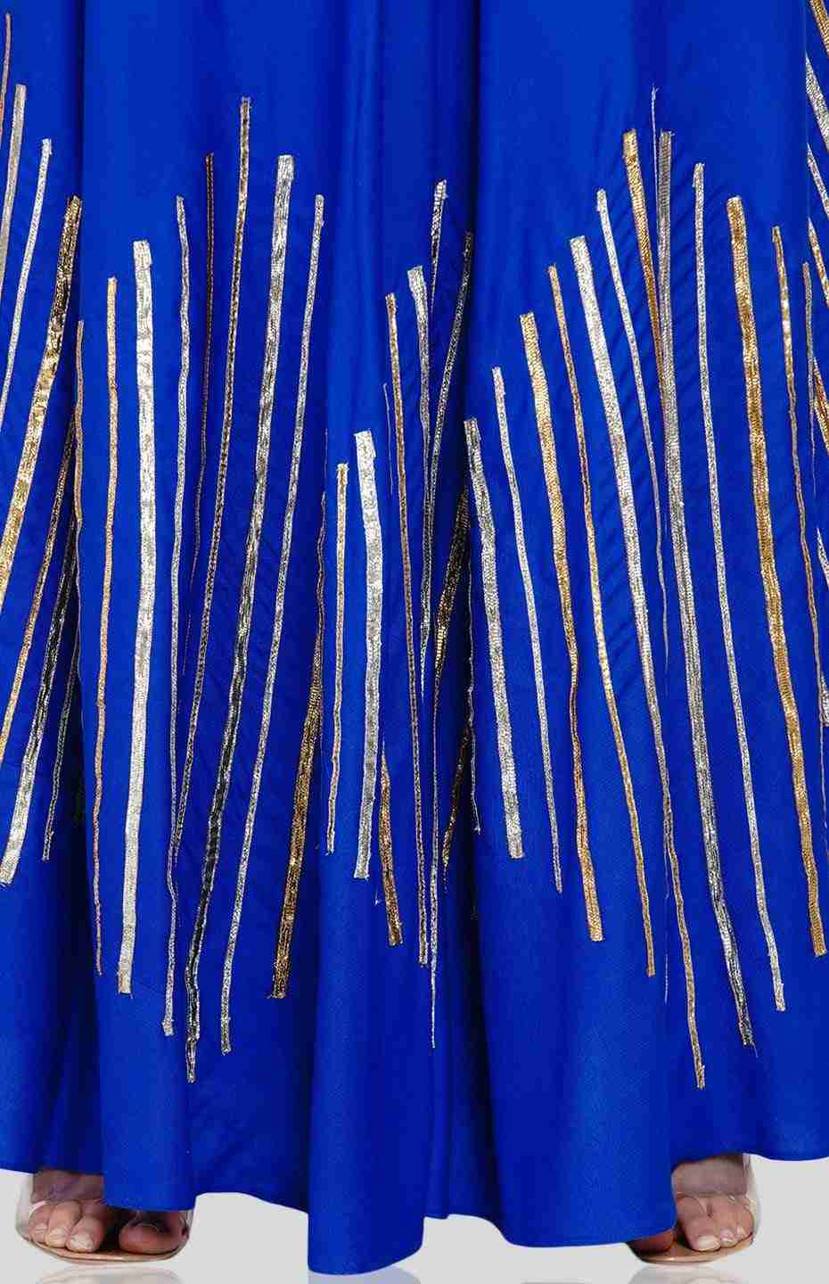 Royal Blue Barcode Circular Skirt