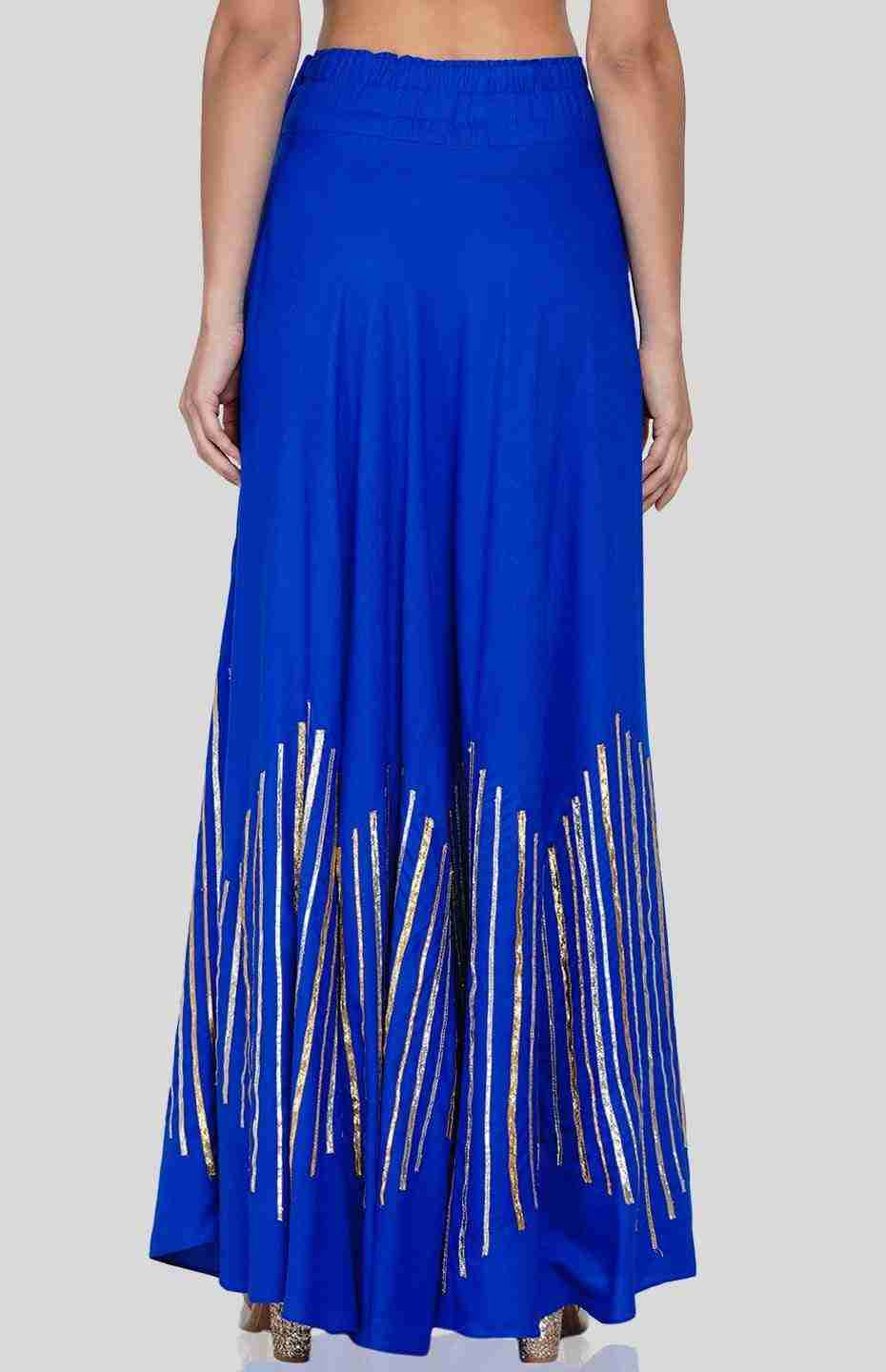 Royal Blue Barcode Circular Skirt