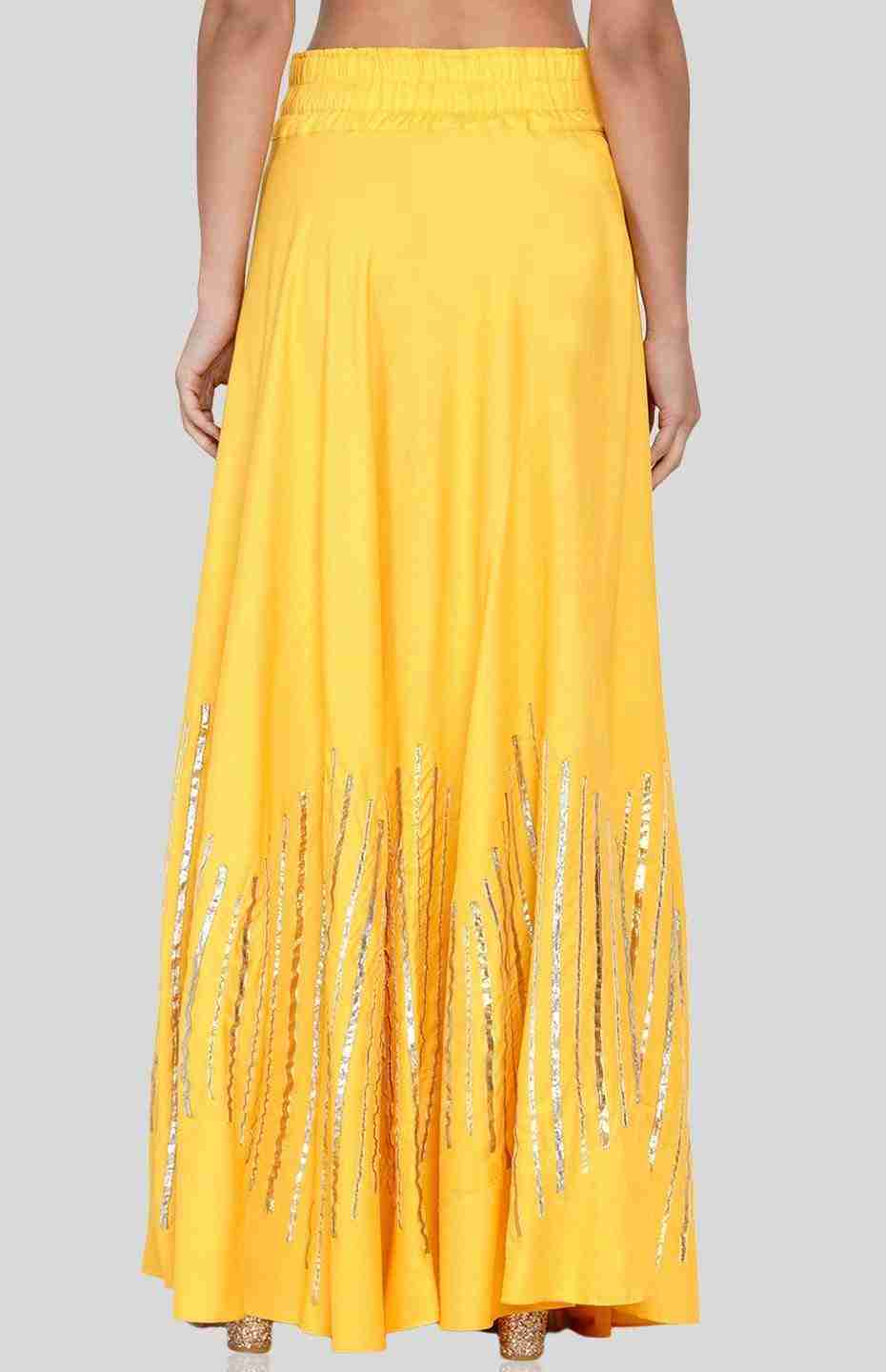 Yellow Barcode Circular Skirt